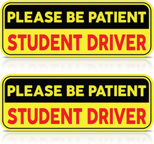Student Driver Stickers for Car 2 Pc - Made in America - Strong Adhesive, Wa