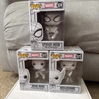 🖤🤍🩶Funko Pop Marvel Sketch Iron Man Wolverine Spiderman Lot Of 3 MINT🖤🤍🩶