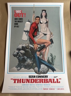 Robert McGinnis Thunderball Limited Screen Print Poster #/90 NT