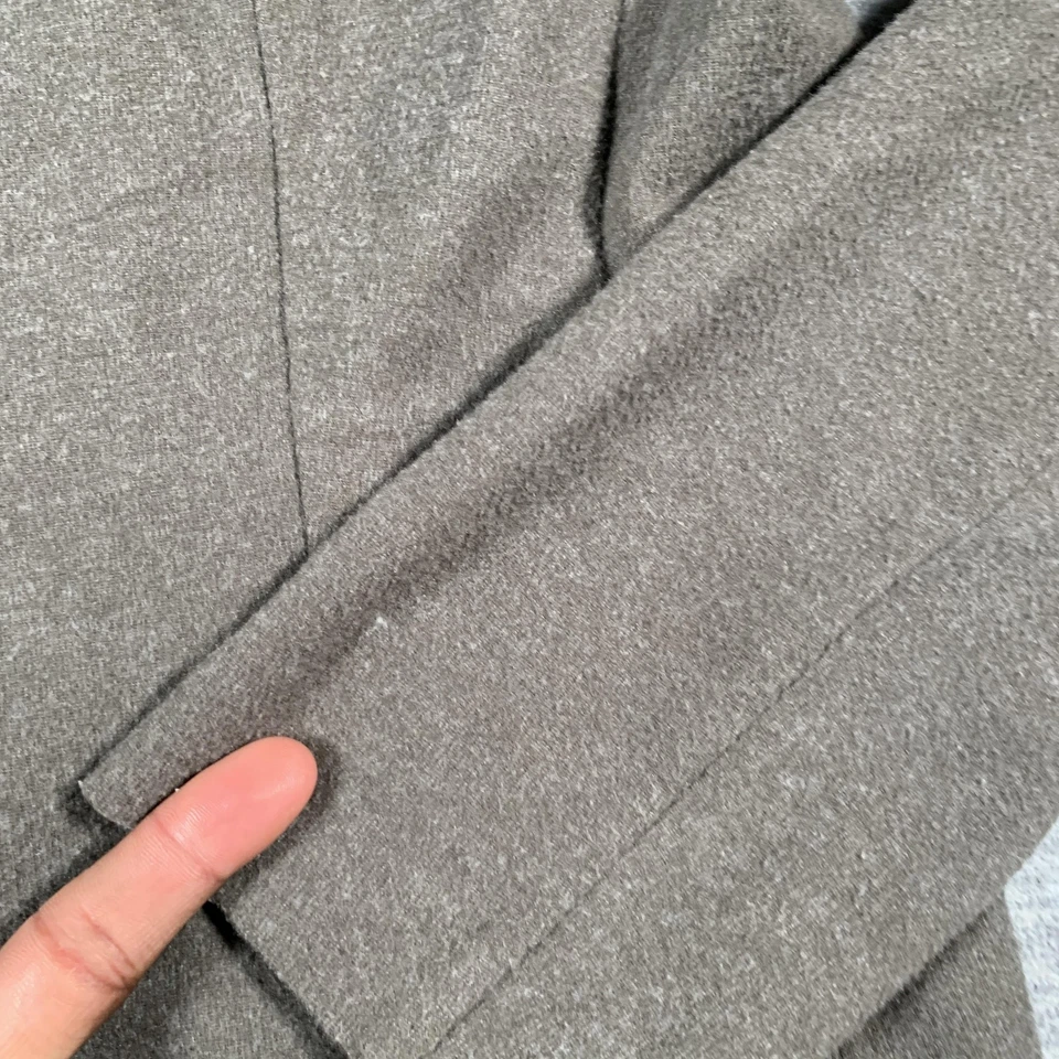 Blazer Banana Republic para mujer grande gris tejido elástico cuello alto botón delantero Foto 4 de 4