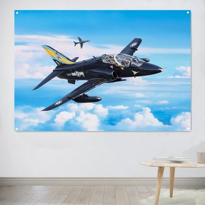 BAe Hawk T.1 Fighter Jet Poster Wall Art Hanging Flag Canvas Painting Banner
