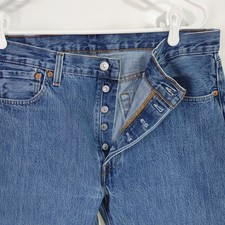 Levi's 501 Jeans Men's 36x32 Straight Classic Blue Denim Original 36x34 Cotton