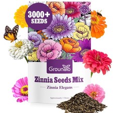 Groundio Zinnia Seeds Mix 1 Oz Over 30 Flowers Seeds 5 Varieties (Pink Yellow 180.80 per gallon