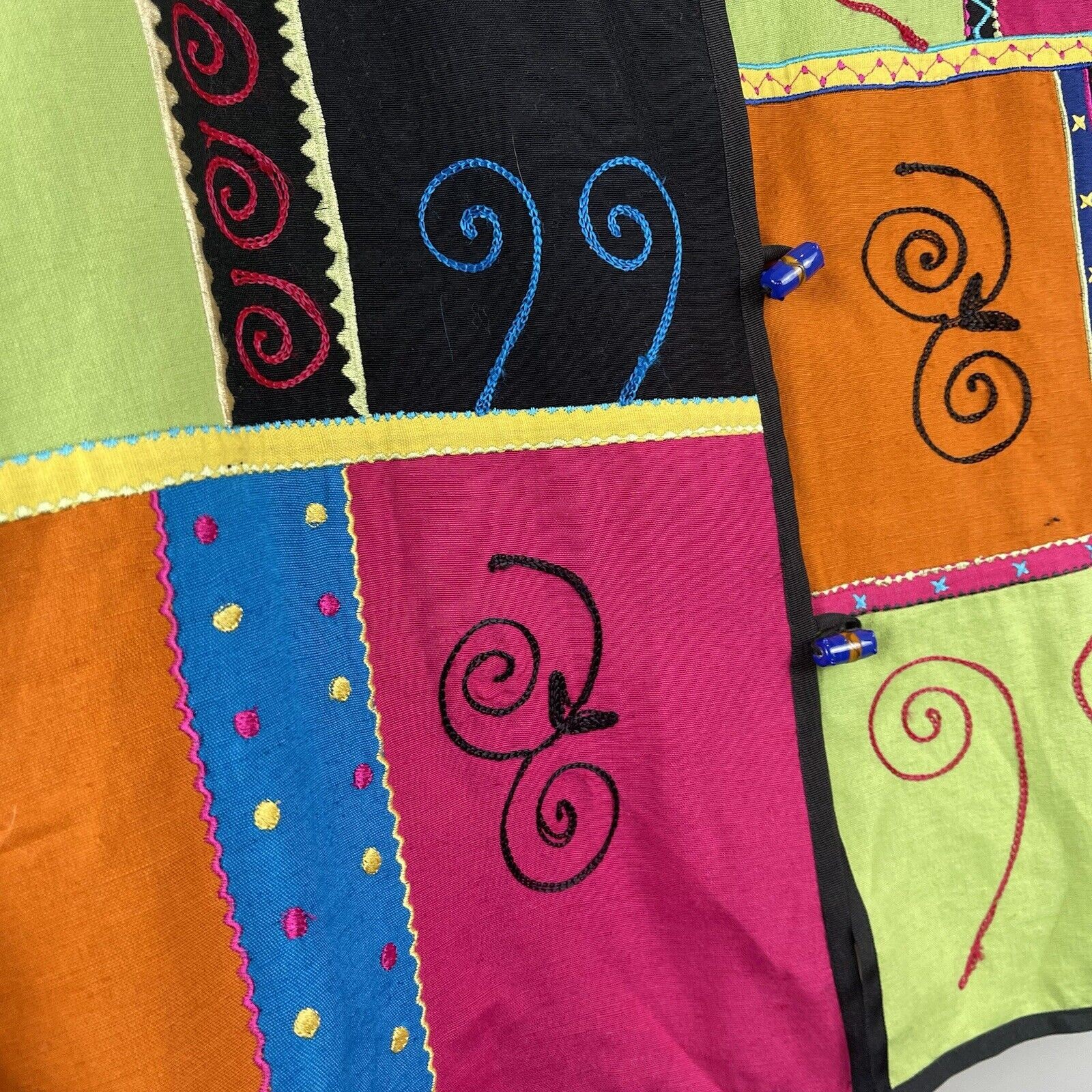 Indigo Moon Womens Patchwork Jacket Large Retro A… - image 4