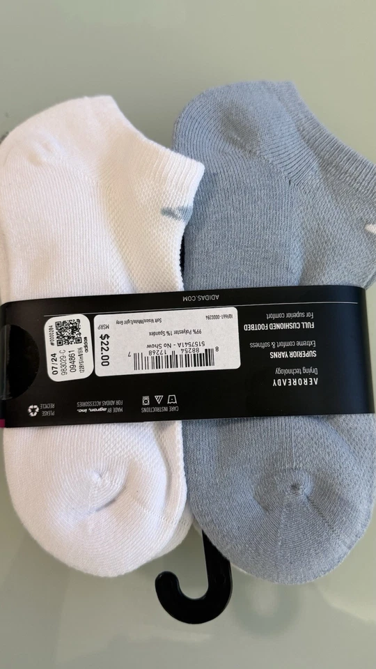 Adidas Women’s Cushioned No Show Socks – 6 Pairs – Size 5-10 – AEROREADY - Image 4 of 4