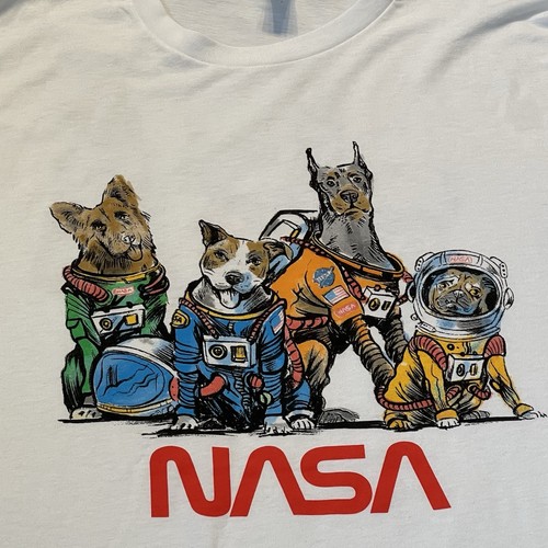 NASA Dog Astronaut T-shirt XXL White NEW - Picture 2 of 7