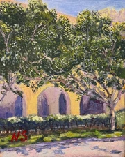 Original | 8x10 Oil Painting | Impressionist Trees & Arches Wall Art on Canvas