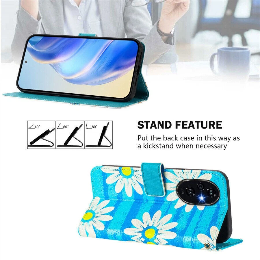 For Boost T-Mobile BLU phone Case Painting PU Leather Wallet Skin Cover - Image 4 of 4