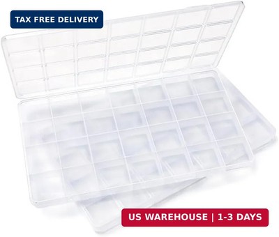 IOOLEEM 28 Grids Plastic Bead Organizer Box, Organizer Container Storage Box, Di