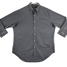 Lauren Ralph Lauren Mens Classic Fit Non Iron Plaid Button Down Shirt 16 1/2