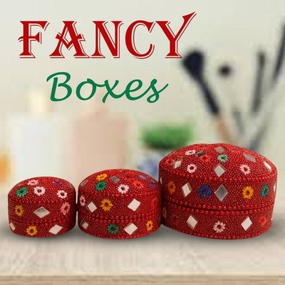 Handgefertigte dekorative Bajri Box - 3er Set