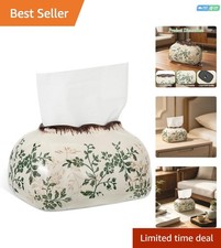 Vintage Floral Ceramic Tissue Box Cover Chinoiserie Decorative Tissue Holder ...