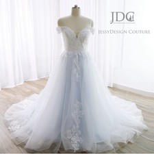 Abito da ballo blu cielo glitter abito da sposa abito da sposa 32-60 off/spalline perle