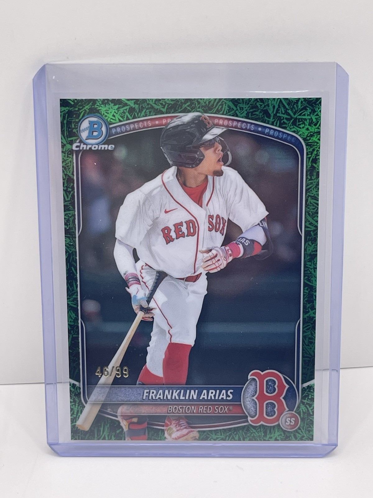 2025 Bowman Chrome Prospects Franklin Arias #BCP-67 Green Grass Refractor /99