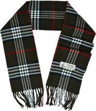 Unisex Classic Tartan Plaid Winter Scarf Soft Cashmere Feel 72"x12"BLACK