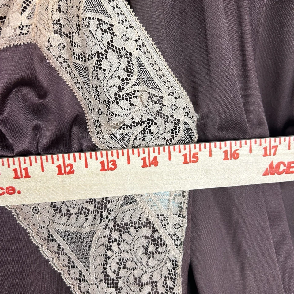 De Colección Vassarette Peignoir Set Negligee 34 Marrón Chocolate Crema Encaje Vestido y Bata Foto 3 de 4
