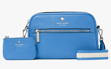 New Kate Spade Emma Pebbled Leather Camera Bag Tide Pool with Dust bag