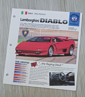 LAMBORGHINI DIABLO SPEC SHEET/Brochure/Catalog:1991, | eBay