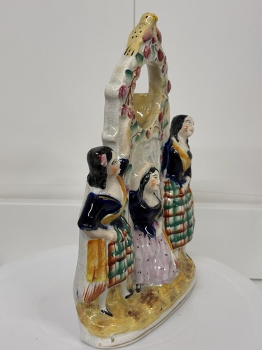 Antique Staffordshire 3 Graces Faith Hope Charity Temperence Watch Holder c.1860 - Picture 9 of 13