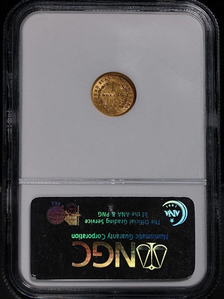 1853-P Type 1 Liberty Gold $1 NGC MS61 Great Eye Appeal Strong Strike - Image 4 of 4