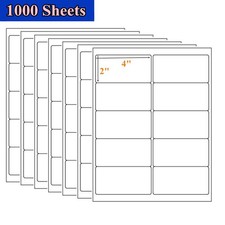 10000 2x4 Adhesive Mailing Postage Shipping Labels 10 Up 1000 Sheet Laser Inkjet
