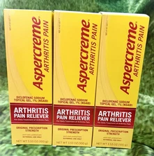 (3) Aspercremme Arthritis Pain Reliever Diclofenac Sodium3.53oz  (100G)EXP 10/26