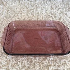 Vintage Pyrex Vintage Cranberry 2 qt Amethyst Glass Baking Dish 9x13 Made in USA
