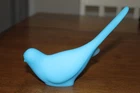 Vintage Fenton Satin Blue Art Glass ~Bluebird of Happiness Figurine W/ Label