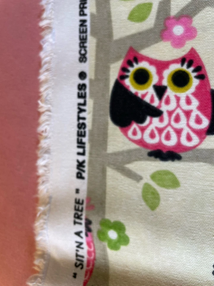 P/K Lifestyle White Fabric SIT’N ‘TREE PRETTY OWLS Cotton  Over 1 Yard x  54” - Image 3 of 4