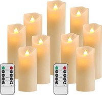 LED Kerzen Flammenlos Echtwachs Set 9 StüCk Mit Fernbedienung Timer 4-9 Zoll