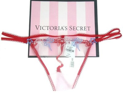 Victoria s Secret 4th of July Stars Stripes Patriotic Firework V-String Panty XS