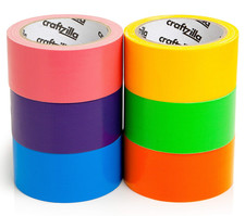 Rainbow Colored Duct Tape Pack - 6 Bright Colors, 15 Yards X 2 Inch Rolls - Duct