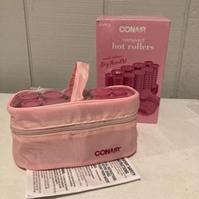 CONAIR Compact HOT ROLLERS 120V / 240V Travel 10 Piece Multi-Size Pageant