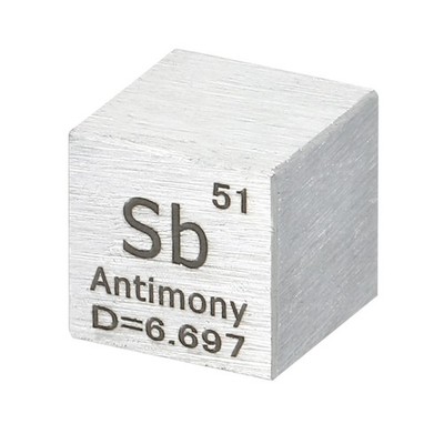 Antimony Cube 10mm Density Cube High Density Element Cube Unique Metal Cube