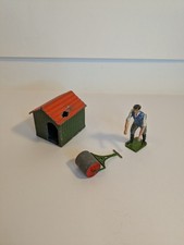 Lead Britains Garden Worker - Man With Roller  Doghouse - Damage