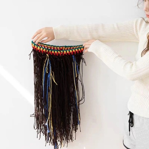 Synthetic Hair Long Dreadlocks Knitted Hat Warm Africa Roots Wig Women