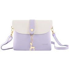 Small Crossbody Purse, PU Leather Small Purse for Girls With Pendant Purple