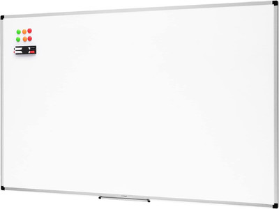 Large Magnetic Dry Erase Whiteboard with Aluminum Frame, Pen Tray, Wall Mountabl
