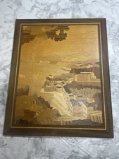 VTG Gargiulo & Jannuzzi Italian Sorrento Landscape Wood Inlay Marquetry Wall Art