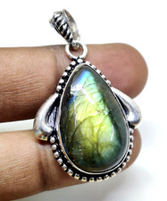 Natural Labradorite Pear Cabochon Loose Gemstone Fashion Jewelry Pendant 2.75