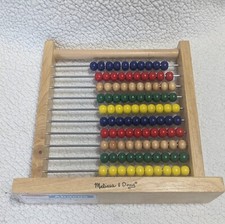 Classic Wooden Educational Counting Abacus Toy w 100 Beads from Melissa Doug