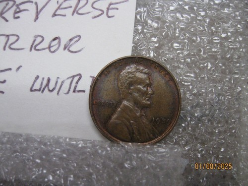 1939 Unc Wheat Cent with 2 Errors: No 'E' in United Reverse & Obverse Doubling ! - Picture 5 of 8