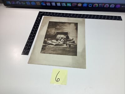 ART PAPER ETCHING PRINT MAX BACHMANN BRAWN FINAL 1905 W.H. GALLAGHER SKULLS OLD