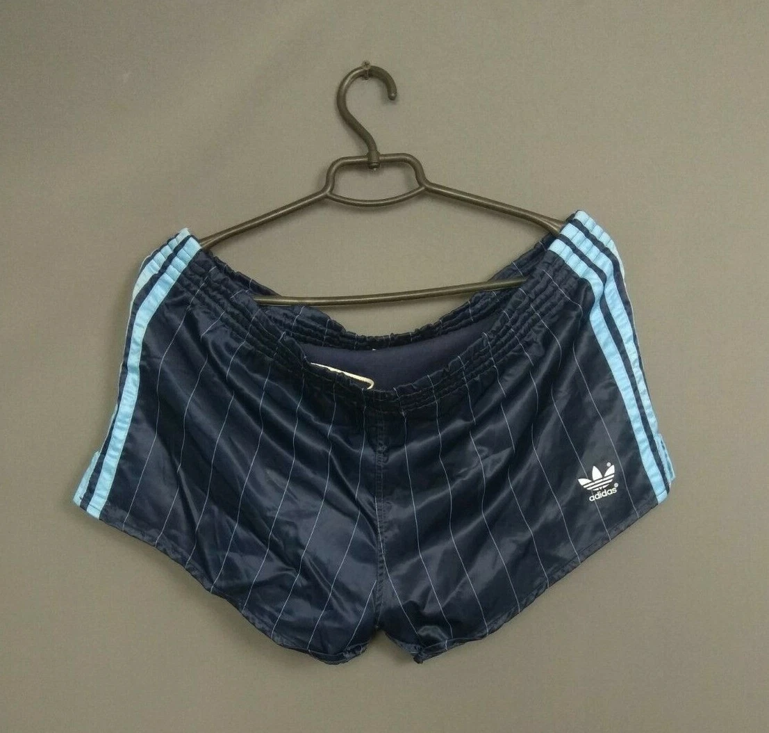 Short Vintage 80's Polyamide Bleu - Sport, Running, Taille 2/M, Homme