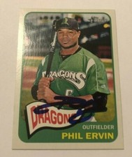 PHIL ERVIN SIGNED 2014 TOPPS HERITAGE MINORS PROSPECT ROOKIE CARD AUTO