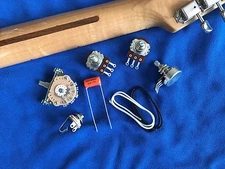 Strat Wiring Kit Orange Drop .022uf Tone Cap 250K Pots wire for a Fender Strat