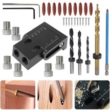 40pcs Silverline Pocket Hole Screw Jig Kit Woodworking Guide Drill Angle Locator