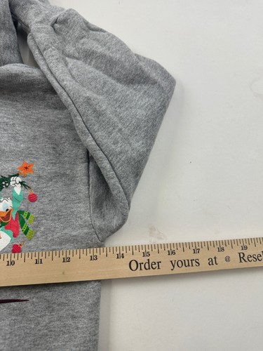Disney Hoodie Sweatshirt Youth XS Gray Full Zip Holiday Christmas Goofy Mickey - Picture 8 of 10