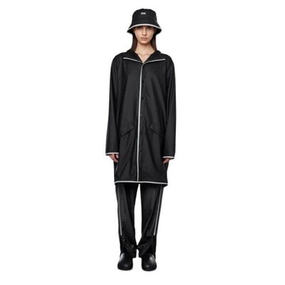 NWT Rains Long Reflective Waterproof Rain Jacket Womens Large