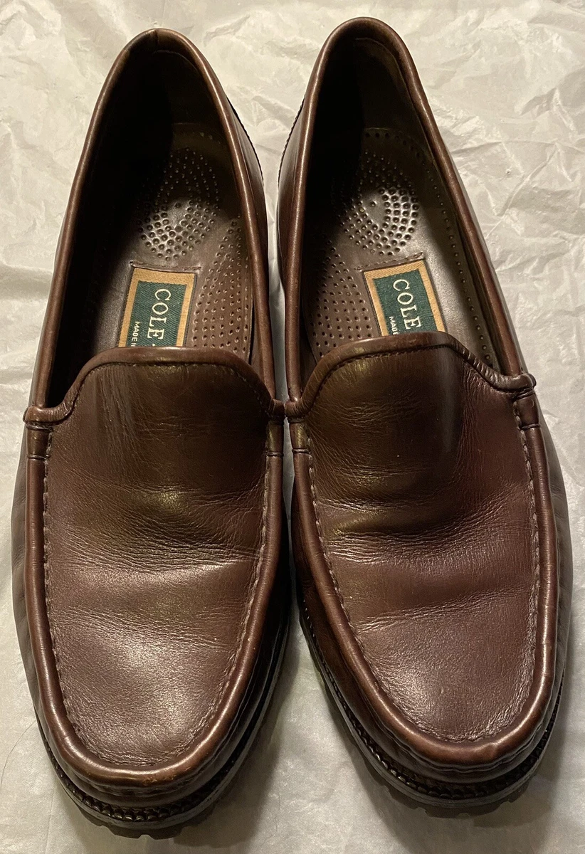 Vintage Cole Haan Chunky Brown Loafers Vibram Soles Made in USA Women’s Sz 7.5 B